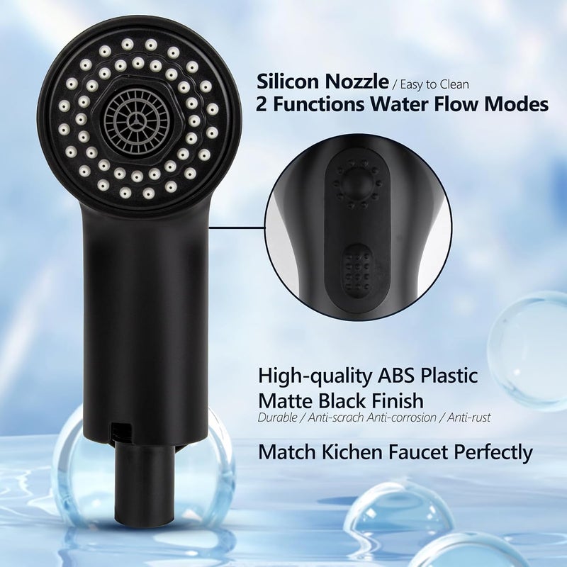 gcbcrit Pull-Out Spray Wand for Grohe Parts 46298K00 / 46312KH0, Replacement for Grohe Pull Out Kitchen Faucet Parts, Soft Black - Image 2